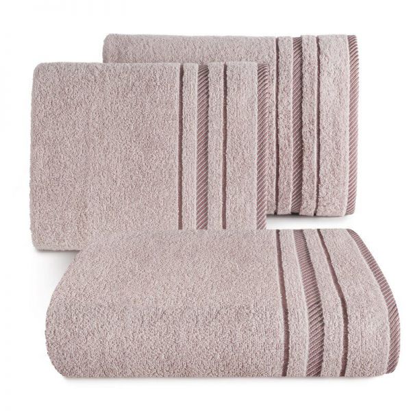 Ręcznik bawełniany z bordiurą KORAL 50X90 pudrowy