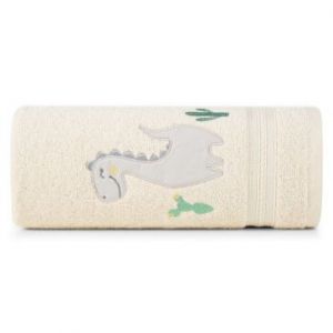 Ręcznik bawełniany dziecięcy BABY Dinozaur 50X90 kremowy