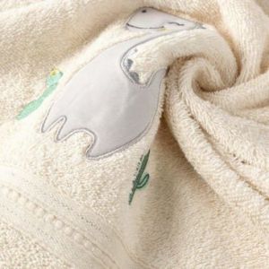 Ręcznik bawełniany dziecięcy BABY Dinozaur 50X90 kremowy
