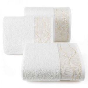 Ręcznik bawełniany z bordiurą METALI 70X140 biały