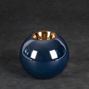 Świecznik ceramiczny kula MORA 9X9X8X2 granatowy x2
