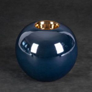 Świecznik ceramiczny kula MORA 12X12X11X2 granatowy x2