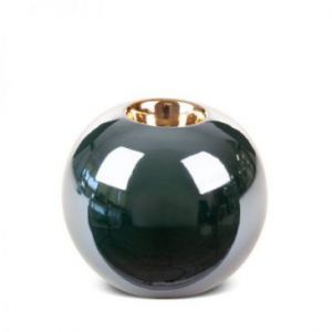 Świecznik ceramiczny kula MORA 12X12X11X2 ciemnozielony x2