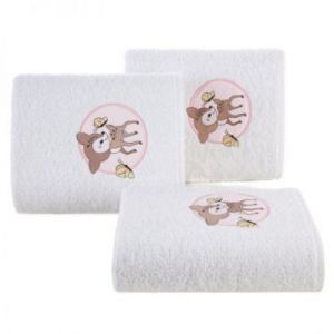 Ręcznik dziecięcy z bawełny BABY Sarenka 70X140 biały