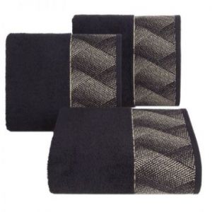 Ręcznik bawełniany z bordiurą VICTORIA 50X90 czarny