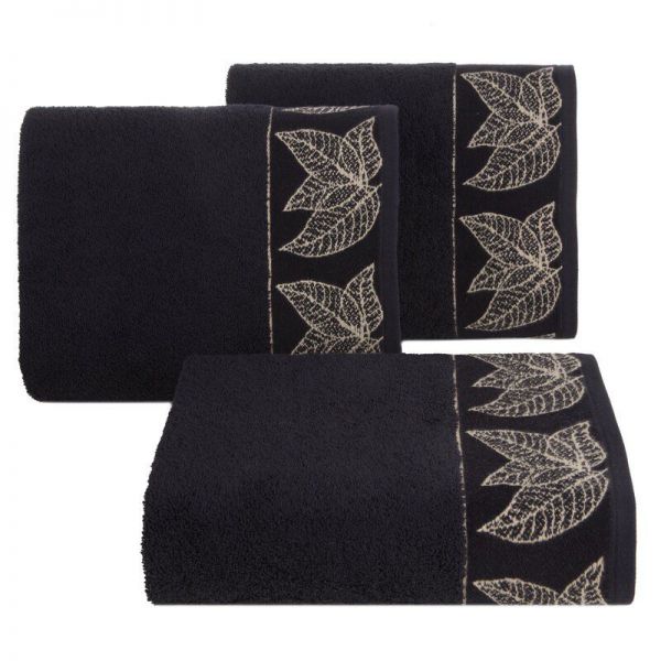Ręcznik bawełniany z bordiurą VICTORIA5 50X90 czarny