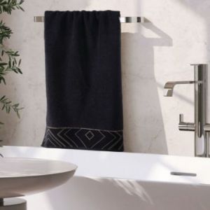 Ręcznik bawełniany z bordiurą VICTORIA9 50X90 czarny