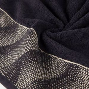 Ręcznik bawełniany z bordiurą VICTORIA12 70X140 czarny