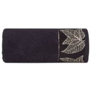 Ręcznik bawełniany z bordiurą VICTORIA 70X140 czarny