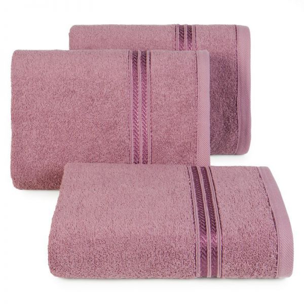 Ręcznik bawełniany frotte z bordiurą LORI 50X90 liliowy