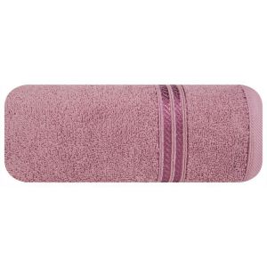 Ręcznik bawełniany frotte z bordiurą LORI 50X90 liliowy