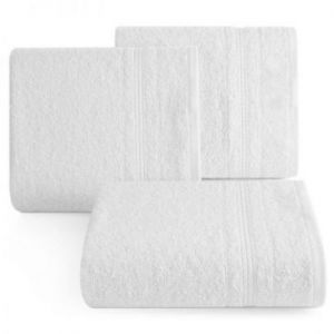 Ręcznik bawełniany z ozdobną bordiurą ELMA 70X140 biały