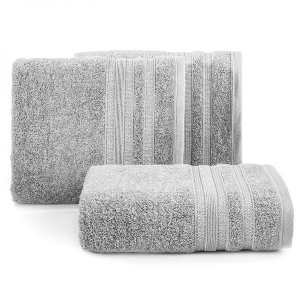 Ręcznik bawełniany frotte z bordiurą JUDY03 70X140 szary
