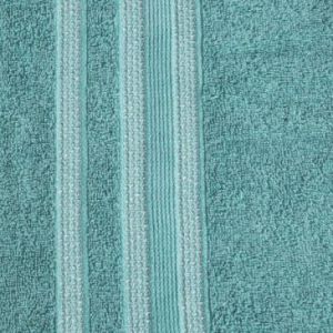 Ręcznik bawełniany frotte z bordiurą JUDY04 70X140 turkusowy