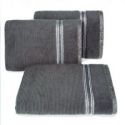 Ręcznik w prążki z ozdobną bordiurą bawełna FILON 70X140 stalowy
