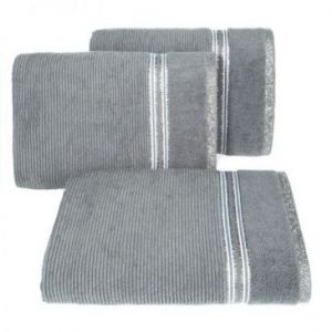 Ręcznik bawełniany frotte z bordiurą FILON03 30X50 srebrny