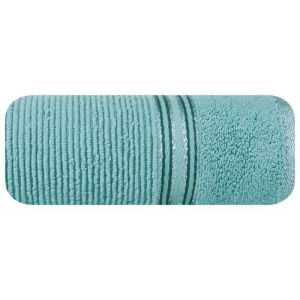 Ręcznik w prążki z ozdobną bordiurą bawełna FILON 30X50 niebieski