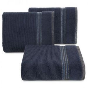 Ręcznik bawełniany frotte z bordiurą FILON09 30X50 granatowy