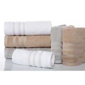 Ręcznik bawełniany z bordiurą JUDY14 50X90 j. brązowy
