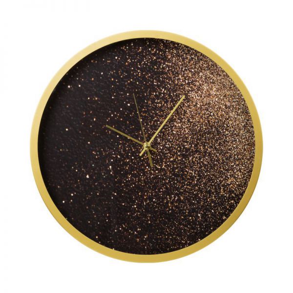Zegar ścienny złoty glamour okrągły 60X5X60 czarny+złoty