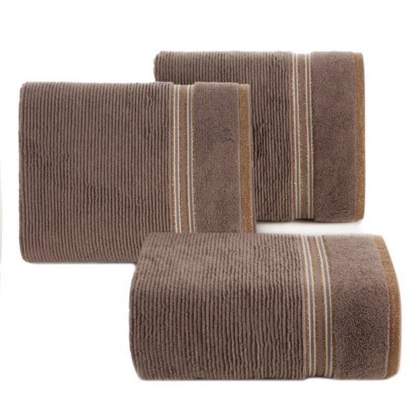 Ręcznik bawełniany frotte z bordiurą FILON12 30X50 j. brązowy