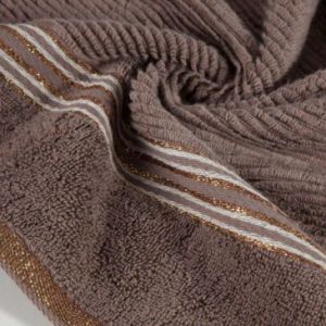 Ręcznik bawełniany frotte z bordiurą FILON12 30X50 j. brązowy