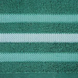Ręcznik frotte z ozdobną bordurą GRACJA 50X90 ciemny zielony