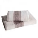 Komplet 2 ręczników z melanżową bordiurą KALI 50x90 70x140 beżowe