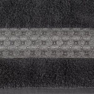 Ręcznik bawełniany z bordiurą MALIKA 50X90 grafitowy