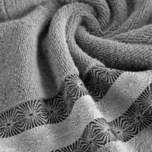 Ręcznik bawełniany z bordiurą MALIKA 50X90 srebrny
