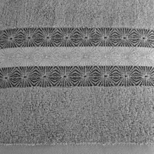 Ręcznk bawełniany z bordiurą MALIKA 70X140 srebrny