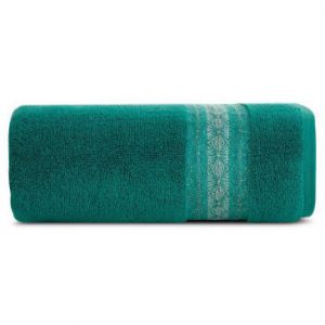 Ręcznik bawełniany z bordiurą MALIKA 50X90 turkusowy