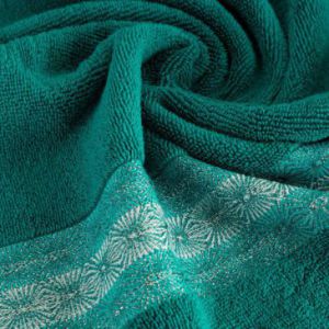 Ręcznik bawełniany z bordiurą MALIKA 70X140 turkusowy