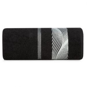 Ręcznik frotte z żakardową bordiurą SYLWIA 70X140 czarny