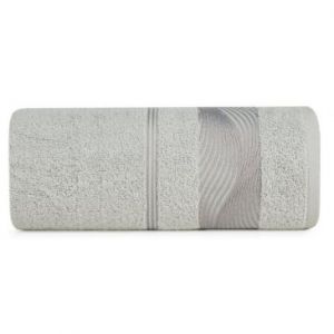 Ręcznik frotte z żakardową bordiurą SYLWIA 70X140 srebrny