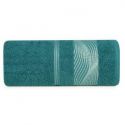 Ręcznik frotte z żakardową bordiurą SYLWIA 70X140 ciemny turkusowy