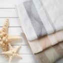 Ręcznik frotte z żakardową bordiurą SYLWIA 70X140 pudrowy