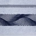 Ręcznik frotte z żakardową bordiurą SYLWIA 70X140 szaro-niebieski