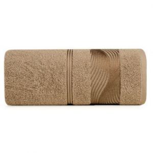 Ręcznik frotte z żakardową bordiurą SYLWIA 50X90 brązowy