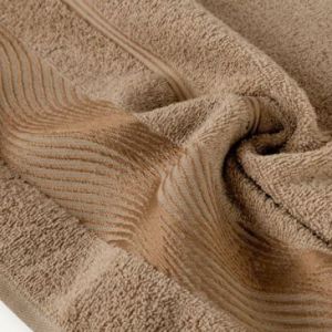 Ręcznik frotte z żakardową bordiurą SYLWIA 50X90 brązowy