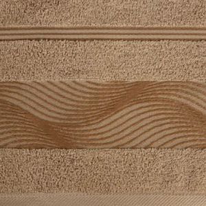 Ręcznik frotte z żakardową bordiurą SYLWIA 70X140 brązowy
