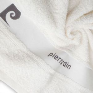 Ręcznik bawełniany Pierre Cardin bordiura z logo 50X100 kremowy