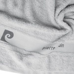 Ręcznik bawełniany Pierre Cardin bordiura z logo 50X100 srebrny