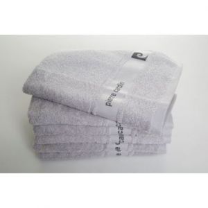 Ręcznik bawełniany Pierre Cardin bordiura z logo 50X100 srebrny
