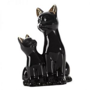 Figurka ceramiczna koty CAT 15X11X22 czarna