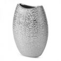 Nowoczesny wazon ceramiczny RISO 18X9X26 srebrny