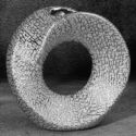 Nowoczesny wazon ceramiczny RISO 23X9X22 srebrny