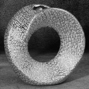 Nowoczesny wazon ceramiczny RISO 23X9X22 srebrny