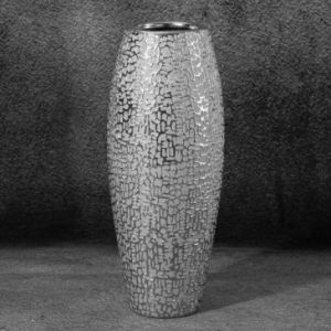 Nowoczesny wazon ceramiczny RISO 12X12X30 srebrny