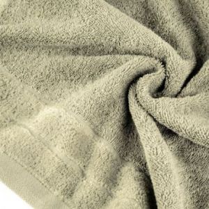 Ręcznik kąpielowy frotte z welwetową bordiurą DAMLA 70X140 beżowy